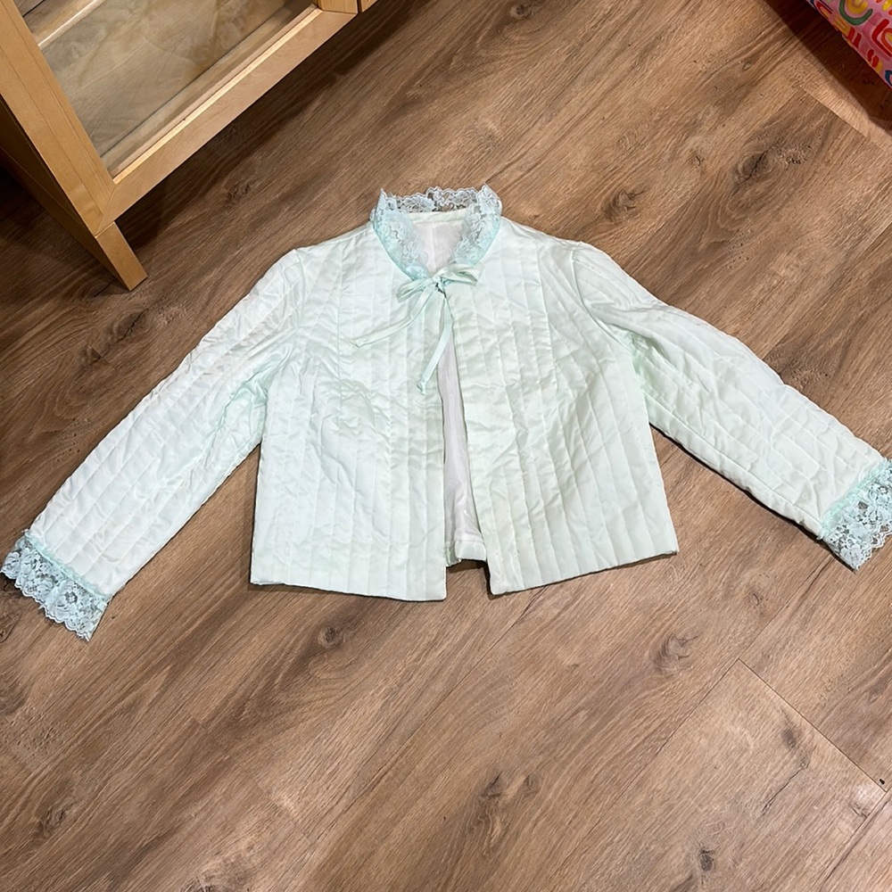 Vintage baby blue quilted jacket